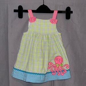 Emily Rose Green and Pink Plaid Kids Dress